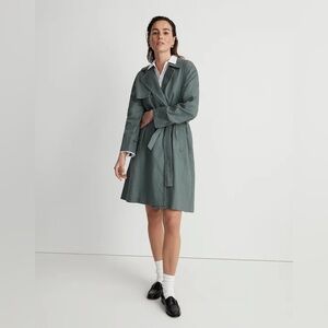 NWT Madewell Textural Trench Coat - Architect Sage Green - Medium